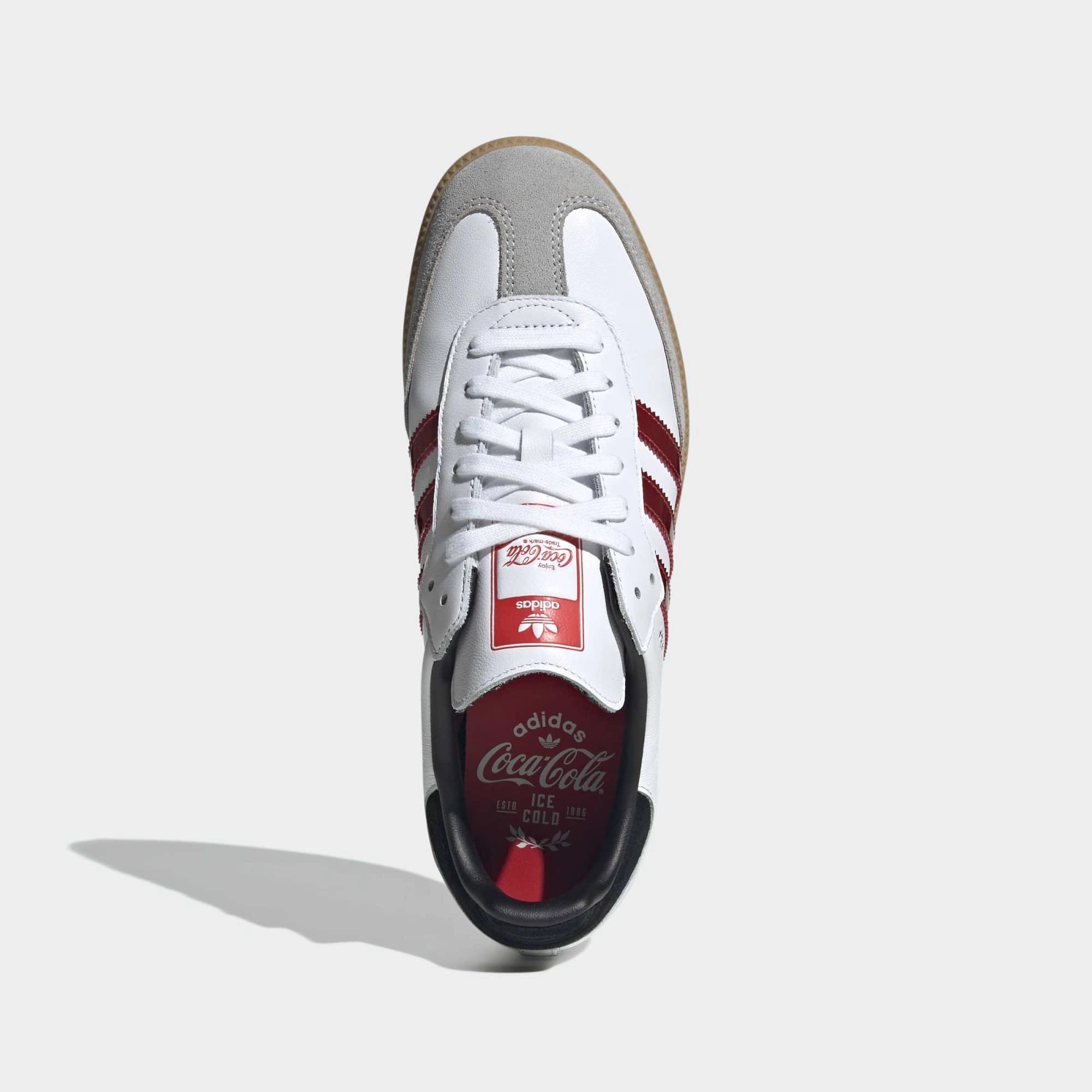 „adidas Originals Samba OG x Coca-Cola Sneaker (KH6879) in Cloud White und Gum-Sohle bei Stickabush Berlin.“