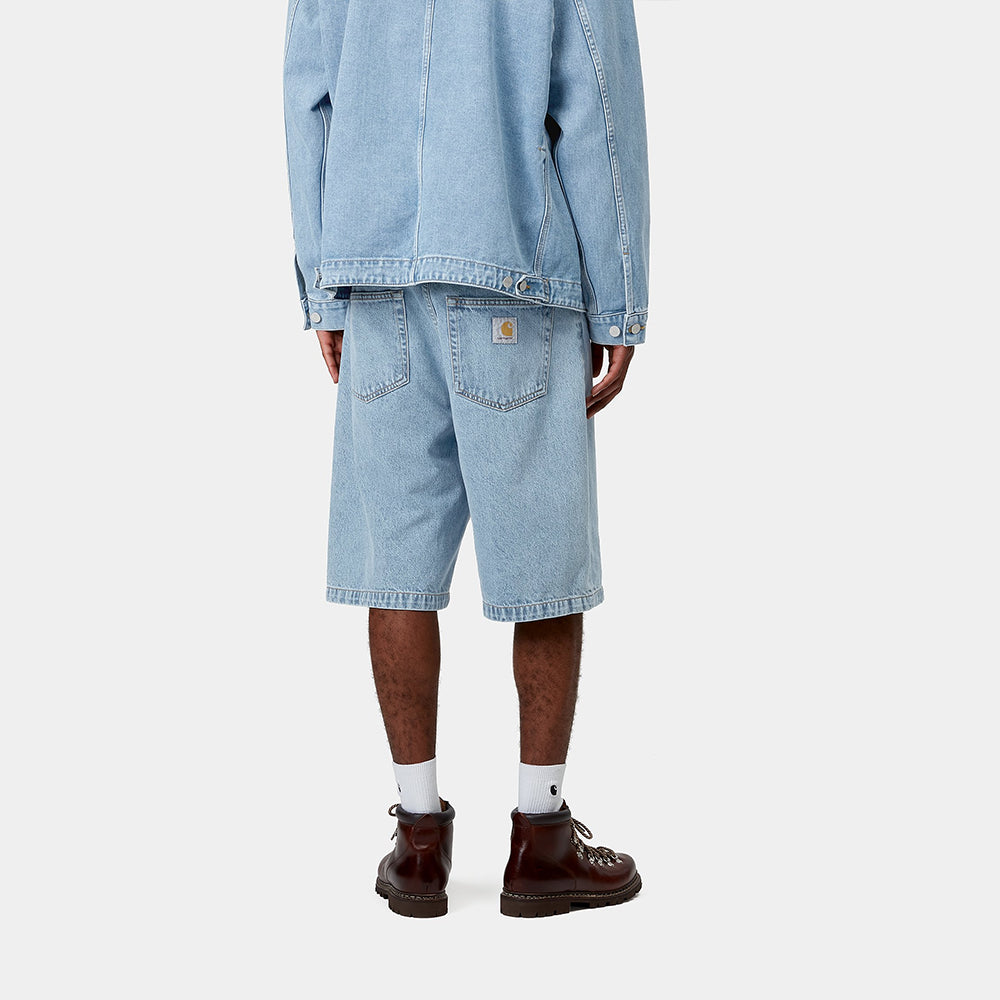"Carhartt Landon Short in Blau (gebleicht), Denim, I030469_01_35, jeans shorts mit lockeren Schnitt, gebleichter Effekt für Vintage-Look."