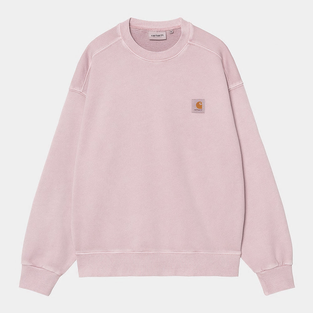 "Carhartt Nelson Sweatshirt in Hortensia, I029957_2P8_GD, ein carhartt sweatshirt aus Baumwolle, lockerer Schnitt, 'garment dyed' für einzigartige Farbe."