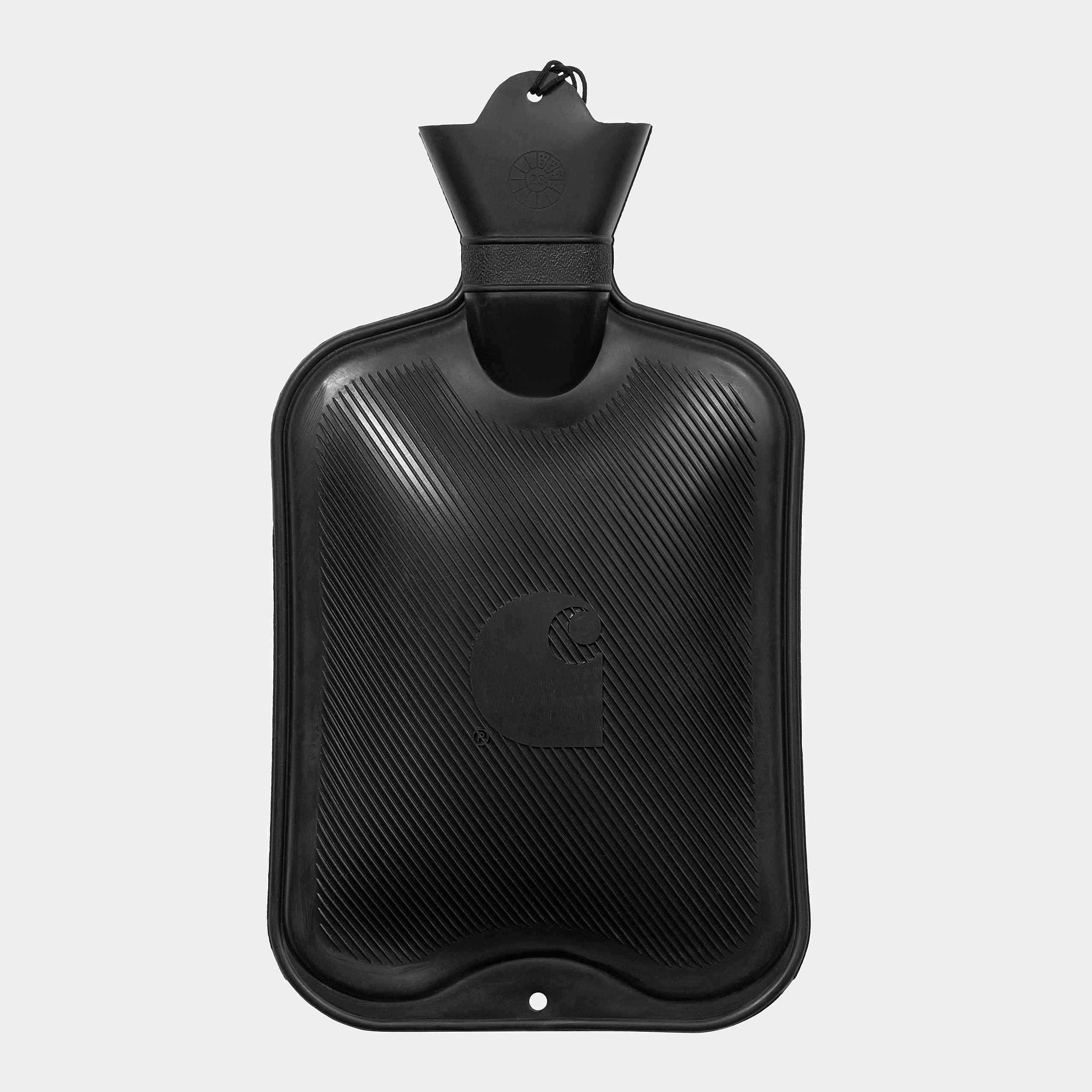 “Schwarze Carhartt WIP Paisley Hot Water Bottle. Wärmflasche mit Paisley-Muster aus weichem Baumwollstoff und einem gewebten Carhartt WIP Square Label.“