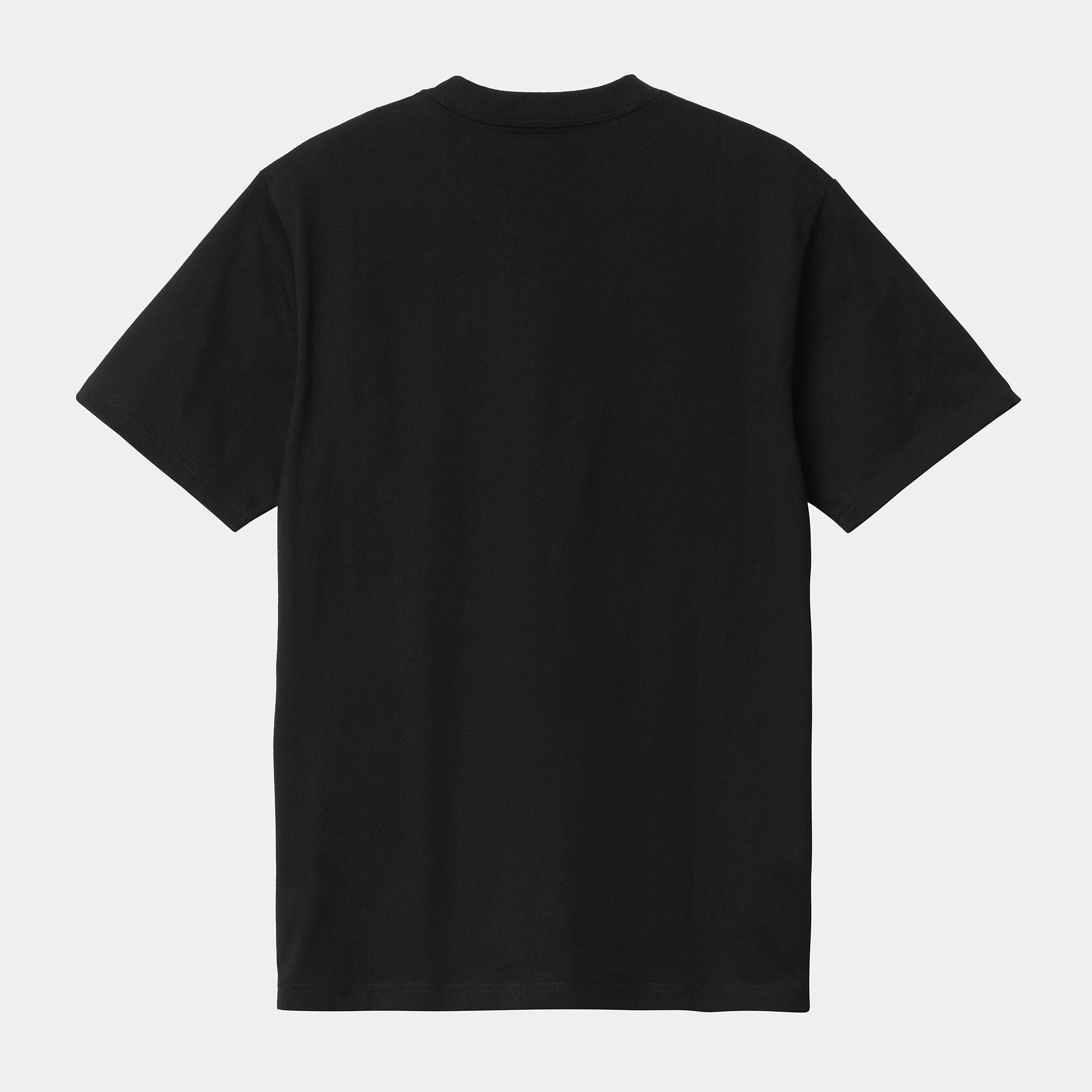 "Carhartt WIP S/S University Script T-Shirt, Schwarz/Gold, Baumwolle, kurzärmeliges T-Shirt mit goldenem Universitäts-Schriftzug."