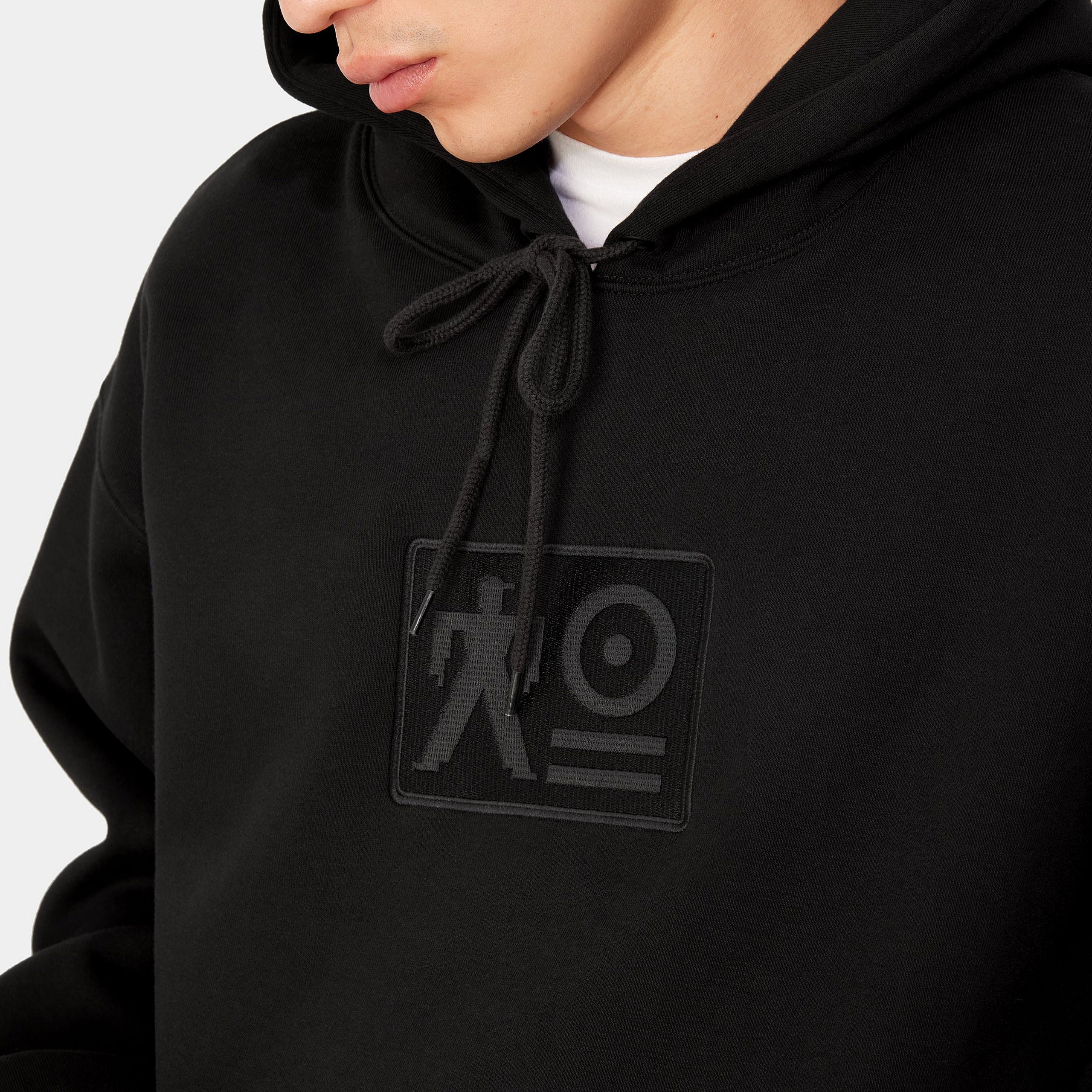 "Carhartt WIP x TRESOR Basement Hooded Sweatshirt, Schwarz/Grau, Baumwolle, Kapuzenpullover mit grafischem Print und Co-Branding."