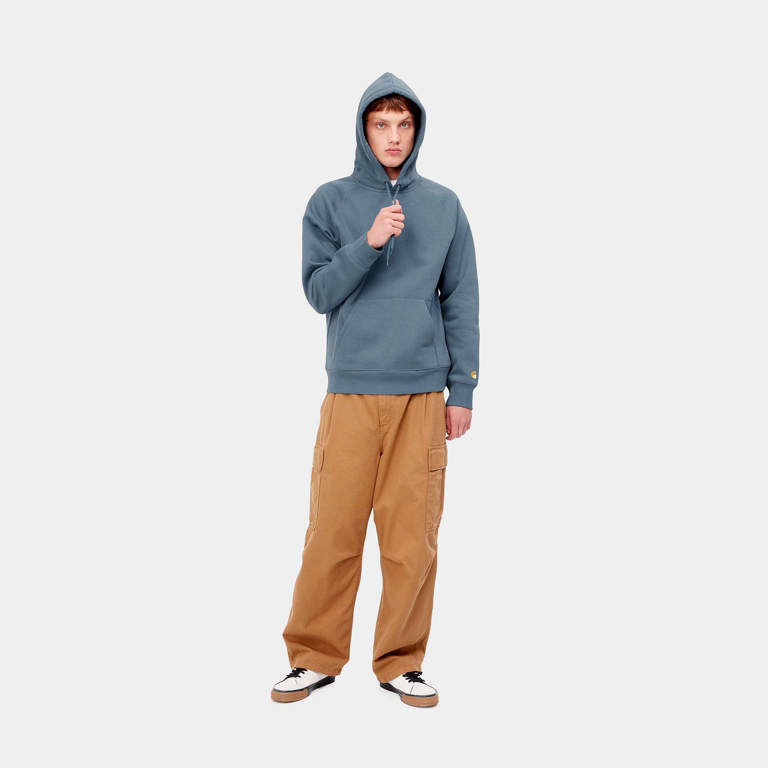 carhartt hoodie hooded chase sweat storm blue stab storm  hoodie kaufen  pullover kaufen  streetwear shop  carhartt wip